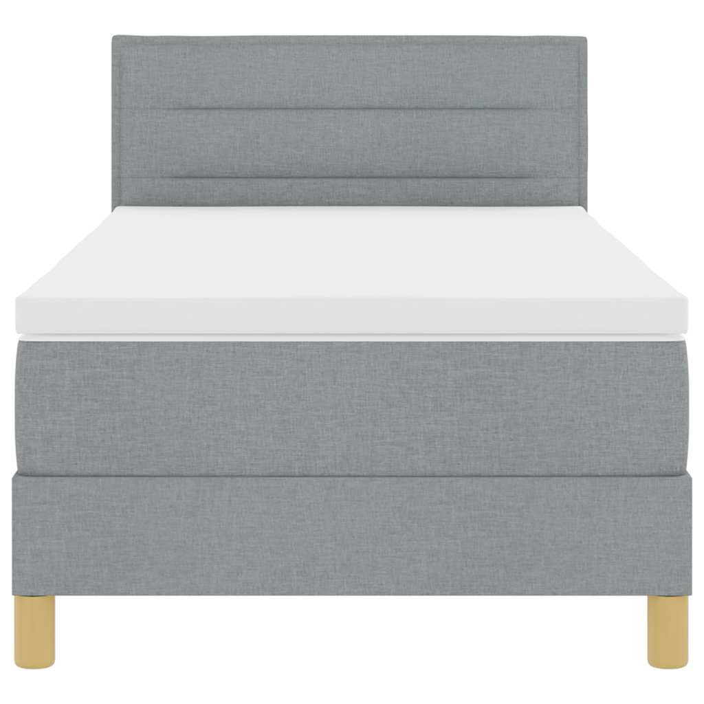 Letto box spring con materasso Grigio chiaro 90 x 190 cm