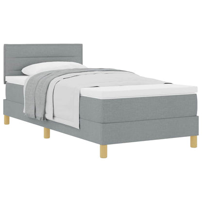 Letto box spring con materasso Grigio chiaro 90 x 190 cm
