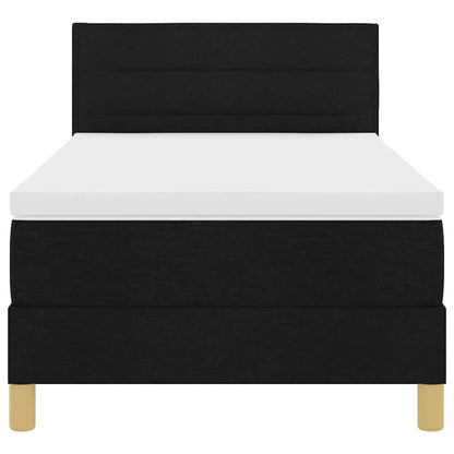 Letto a molle con cuscino con testiera Nero 90 x 190 cm Tessuto | homemem39