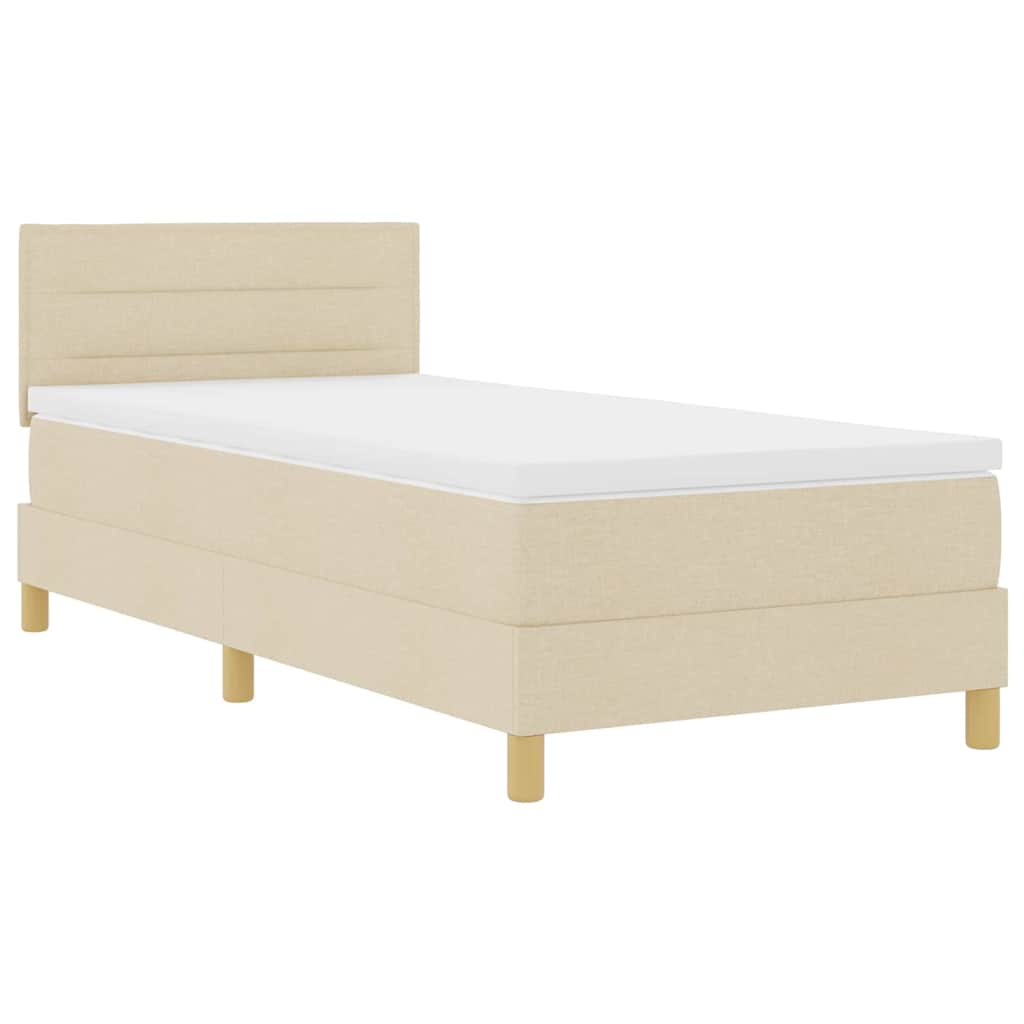 Letto a molle con cuscino Crema 90 x 190 cm Tessuto | homemem39