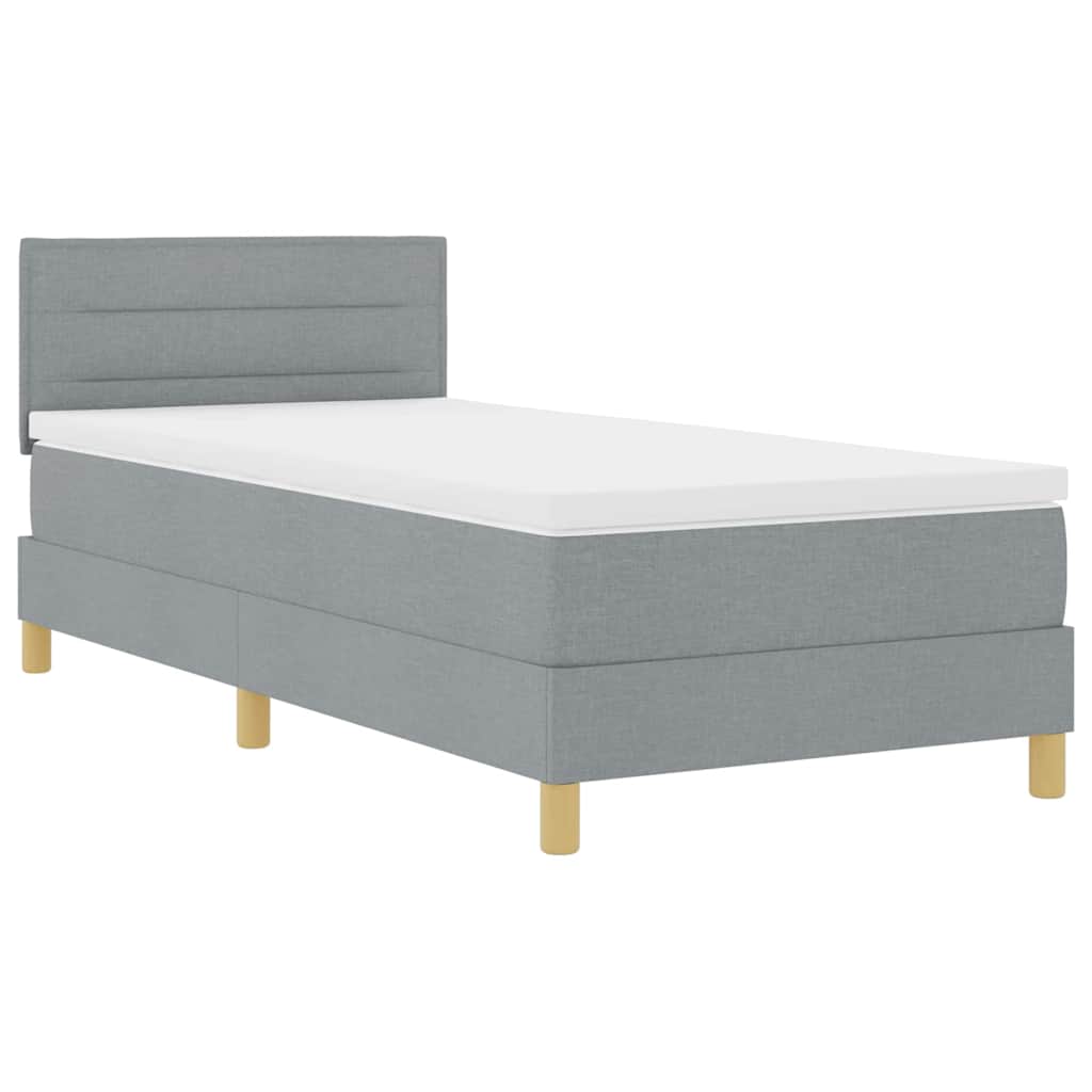 Letto box spring con materasso Grigio chiaro 90 x 200 cm