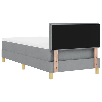 Letto box spring con materasso Grigio chiaro 90 x 200 cm