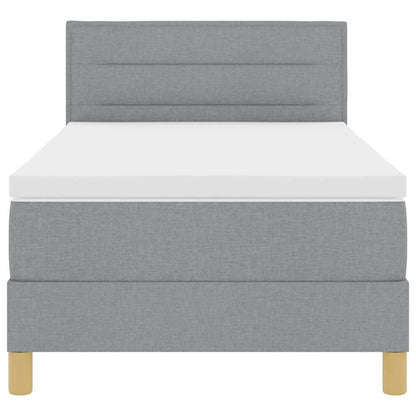 Letto box spring con materasso Grigio chiaro 90 x 200 cm