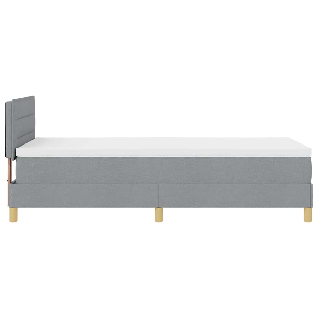 Letto box spring con materasso Grigio chiaro 90 x 200 cm