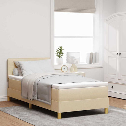 Letto a molle con cuscino Crema 90 x 200 cm Tessuto | homemem39