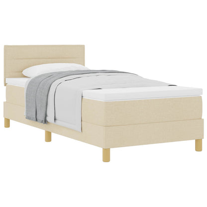Letto a molle con cuscino Crema 90 x 200 cm Tessuto | homemem39
