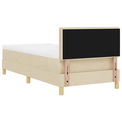 Letto a molle con cuscino Crema 90 x 200 cm Tessuto | homemem39