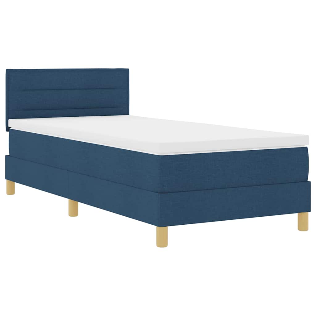Letto a molle con cuscino con testiera Blu 90 x 200 cm Tessuto | homemem39