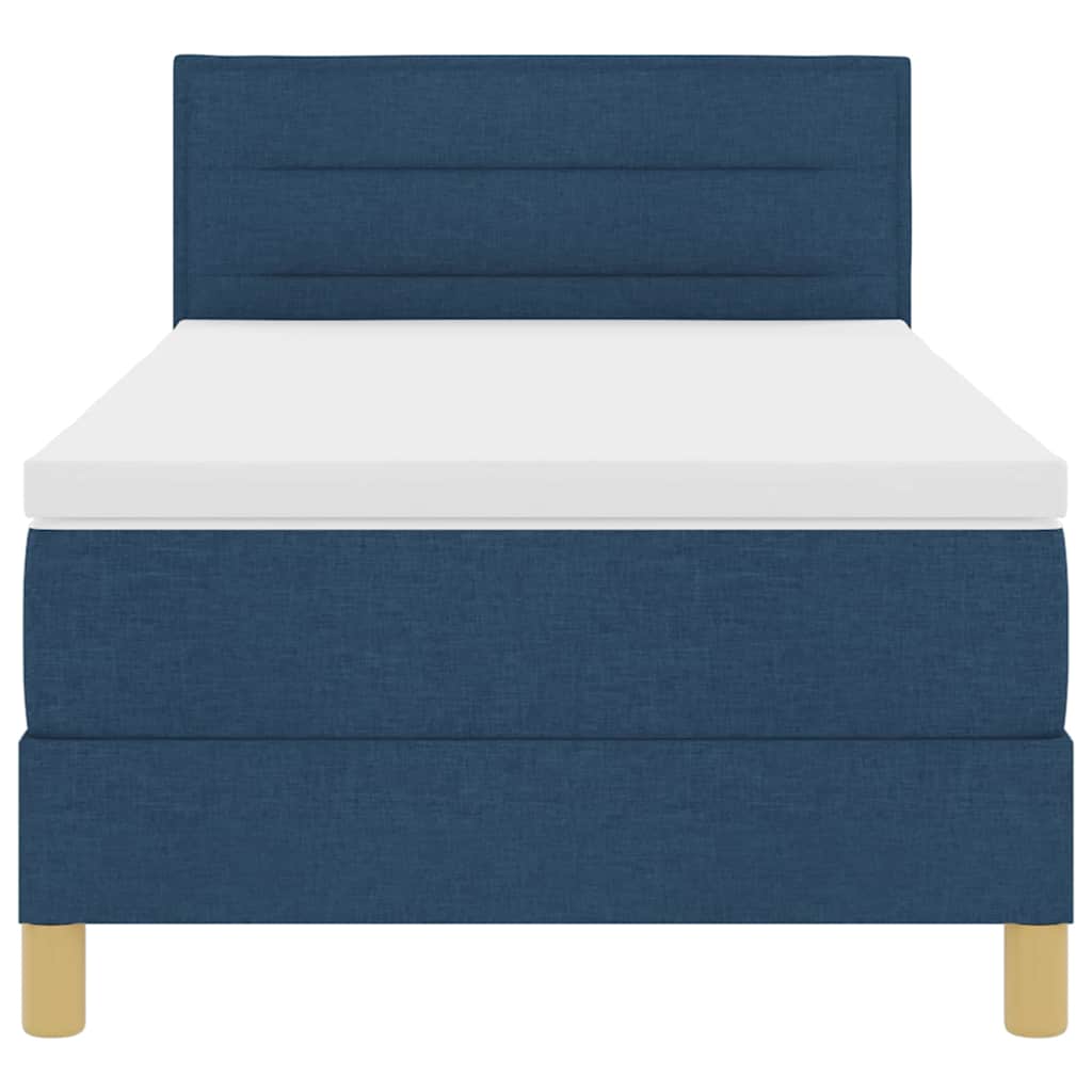 Letto a molle con cuscino con testiera Blu 90 x 200 cm Tessuto | homemem39