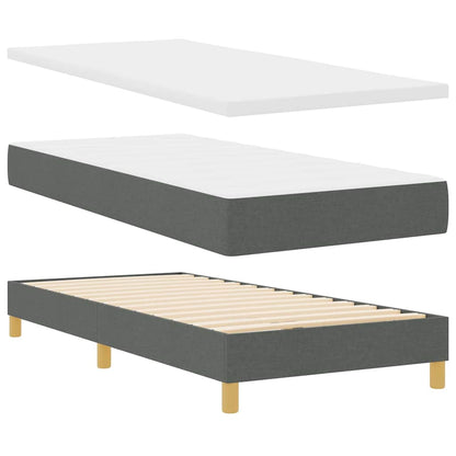 Letto box spring con materasso Grigio scuro 100 x 200 cm