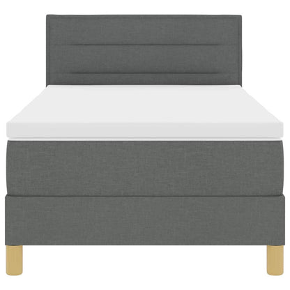 Letto box spring con materasso Grigio scuro 100 x 200 cm