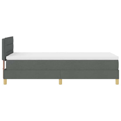 Letto a molle con materasso Grigio scuro 100 x 200 cm Tessuto