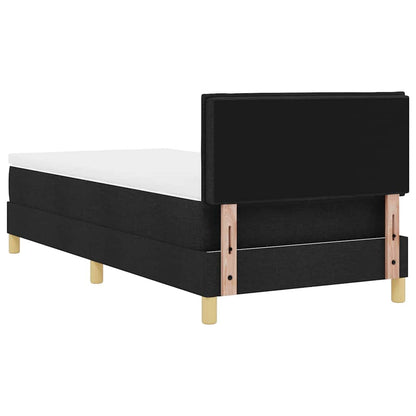 Letto box spring con materasso Nero 100 x 200 cm Tessuto
