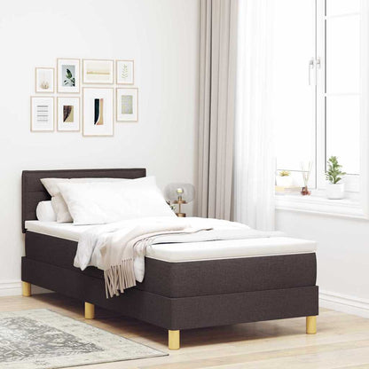 Letto box spring con materasso Marrone scuro 100 x 200 cm