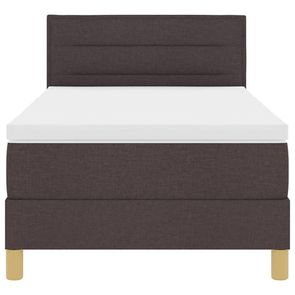 Letto box spring con materasso Marrone scuro 100 x 200 cm