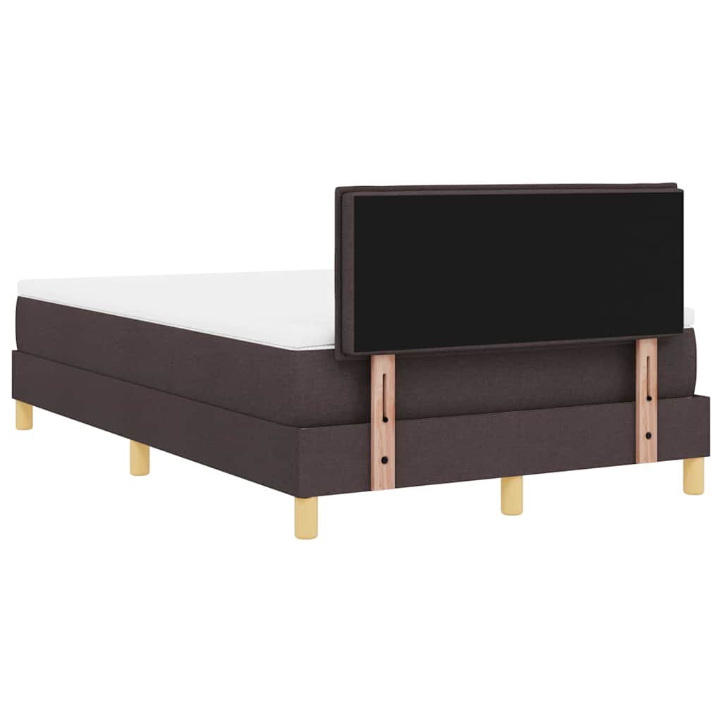 Letto a molle con cuscino Marrone Scuro 120 x 190 cm Tessuto | homemem39