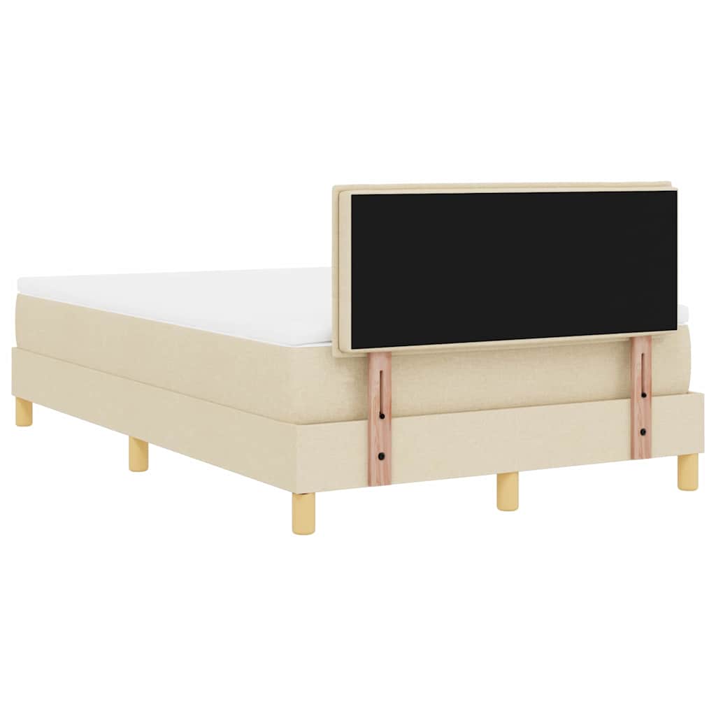 Letto a molle con cuscino Crema 120 x 190 cm Tessuto | homemem39