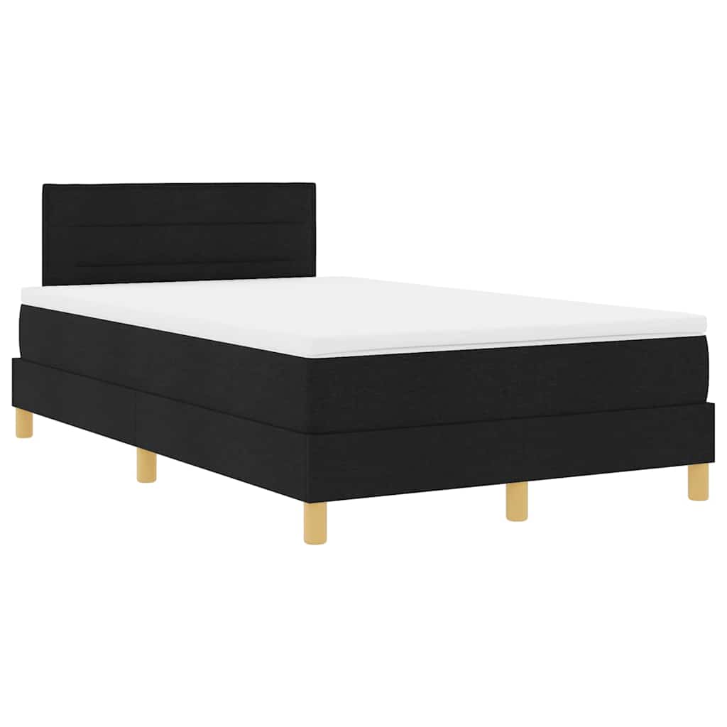 Letto box spring con materasso Nero 120 x 200 cm Tessuto - homemem39
