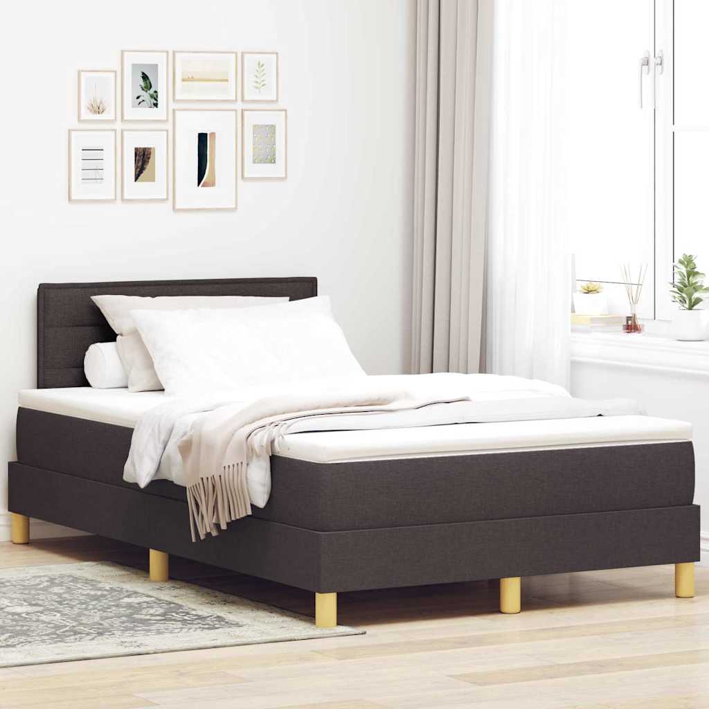 Letto a molle con cuscino Marrone Scuro 120 x 200 cm Tessuto | homemem39