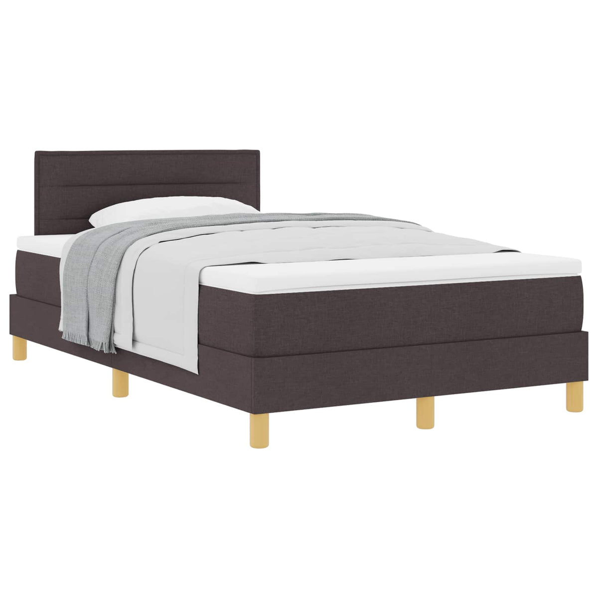 Letto a molle con cuscino Marrone Scuro 120 x 200 cm Tessuto | homemem39