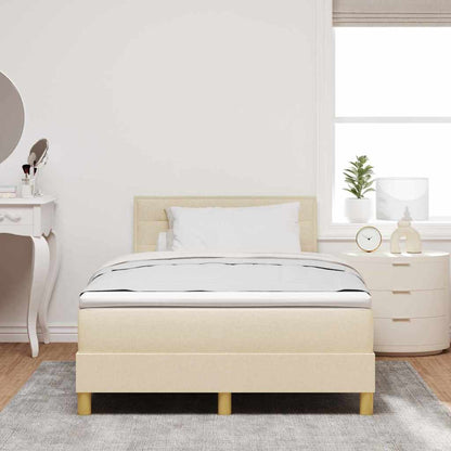 Letto a molle con cuscino Crema 120 x 200 cm Tessuto | homemem39