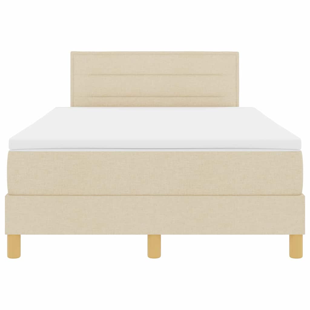Letto a molle con cuscino Crema 120 x 200 cm Tessuto | homemem39