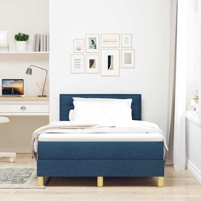 Letto a molle con cuscino con testiera Blu 120 x 200 cm Tessuto | homemem39