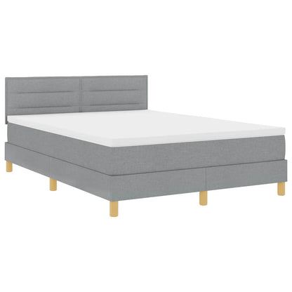 Letto a molle con cuscino Grigio chiaro 140 x 190 cm Tessuto | homemem39