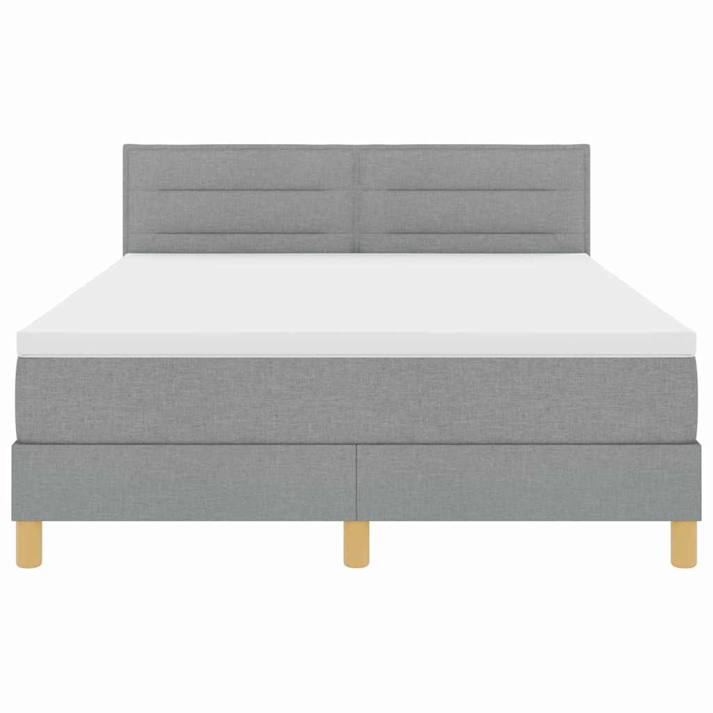 Letto a molle con cuscino Grigio chiaro 140 x 190 cm Tessuto | homemem39