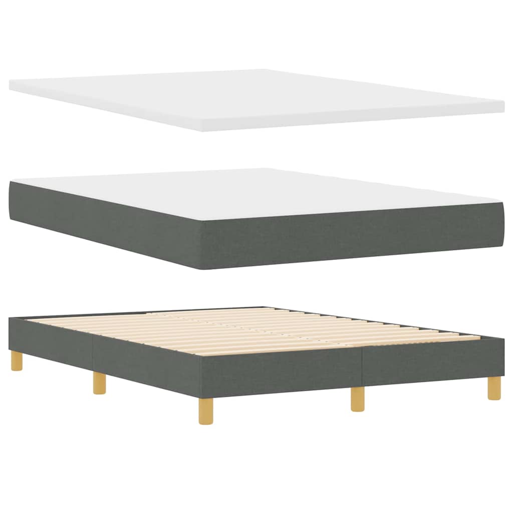 Letto a molle con cuscino Grigio scuro 140 x 190 cm Tessuto | homemem39