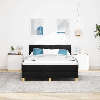 Letto a molle con cuscino Nero 140 x 190 cm Tessuto | homemem39