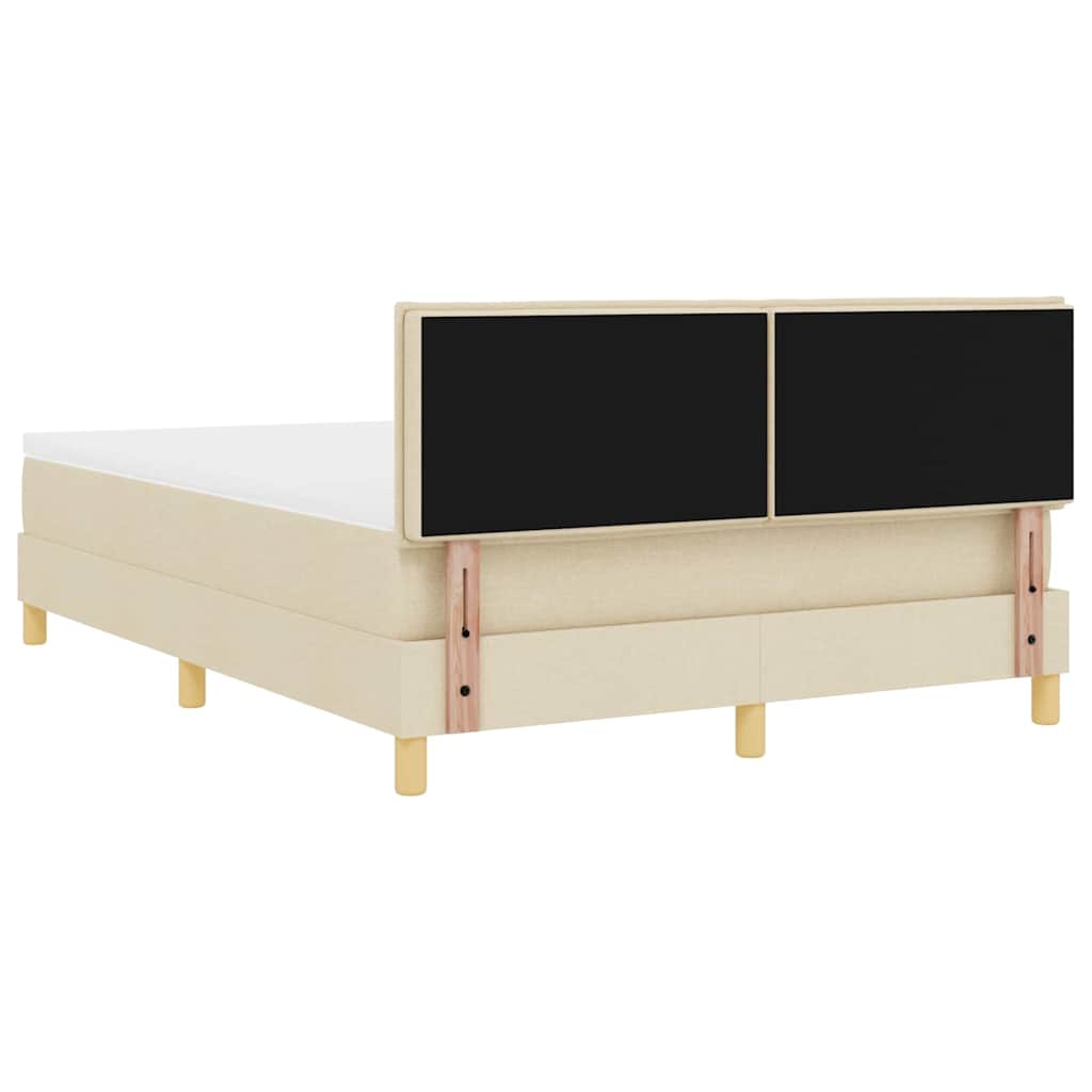 Letto a molle con cuscino Crema 140 x 190 cm Tessuto | homemem39