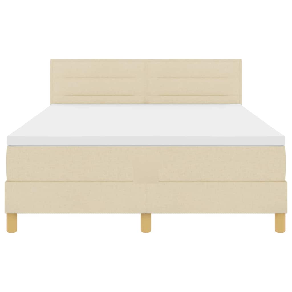 Letto a molle con cuscino Crema 140 x 190 cm Tessuto | homemem39