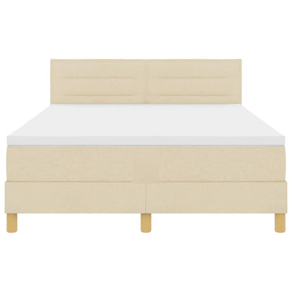 Letto a molle con cuscino Crema 140 x 190 cm Tessuto | homemem39
