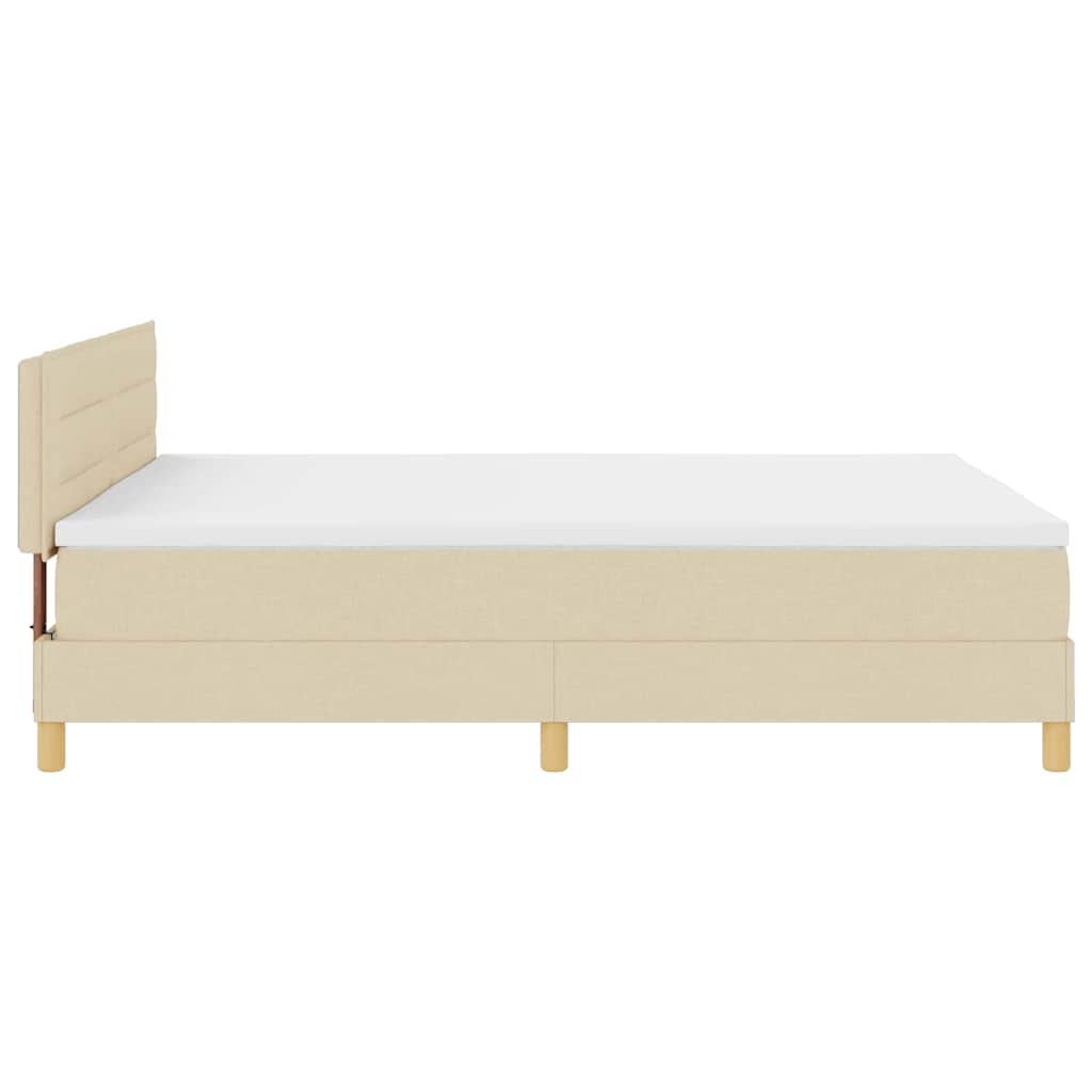 Letto a molle con cuscino Crema 140 x 190 cm Tessuto | homemem39