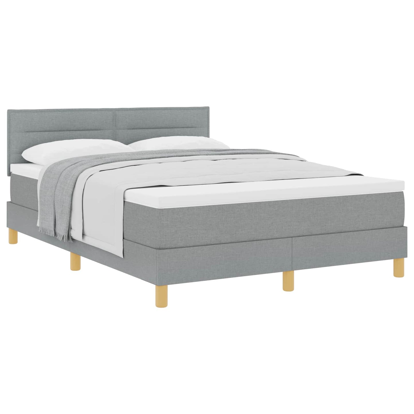Letto a molle con cuscino Grigio chiaro 140 x 200 cm Tessuto | homemem39