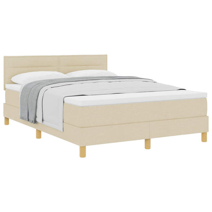 Letto a molle con cuscino Crema 140 x 200 cm Tessuto | homemem39