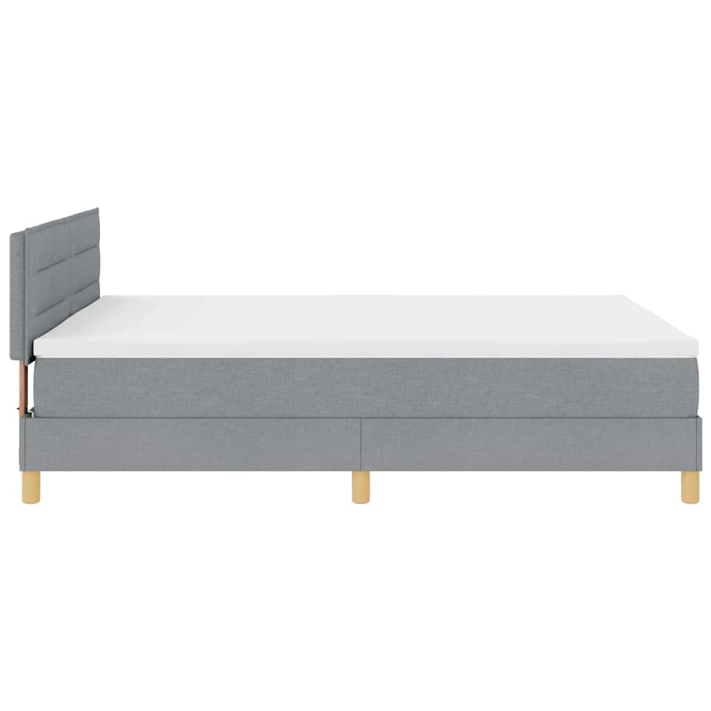 Letto a molle con cuscino Grigio chiaro 160 x 200 cm Tessuto | homemem39