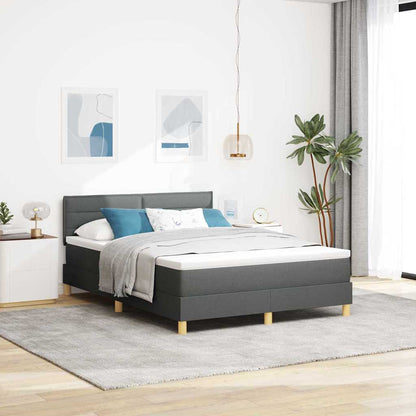 Letto a molle con cuscino Grigio scuro 160 x 200 cm Tessuto | homemem39