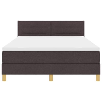 Letto a molle con materasso Marrone Scuro 160 x 200 cm Tessuto