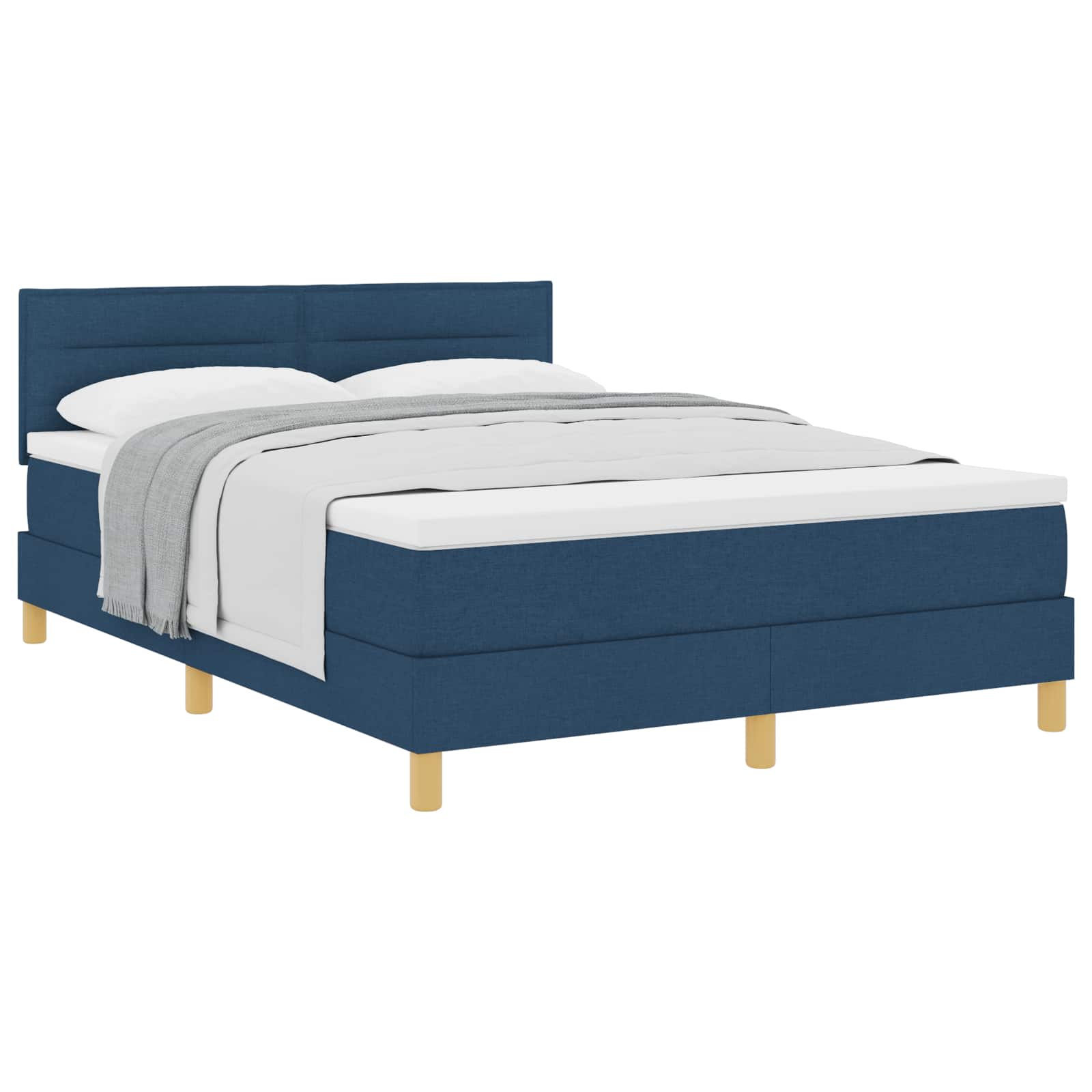 Letto a molle con cuscino con testiera Blu 160 x 200 cm Tessuto | homemem39
