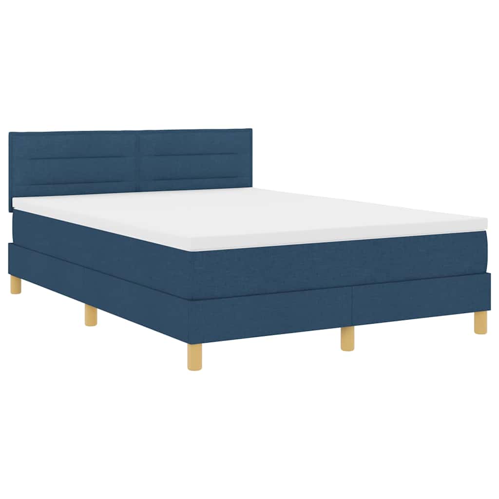 Letto a molle con cuscino con testiera Blu 160 x 200 cm Tessuto | homemem39
