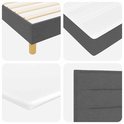 Letto a molle con cuscino Grigio scuro 180 x 200 cm Tessuto | homemem39