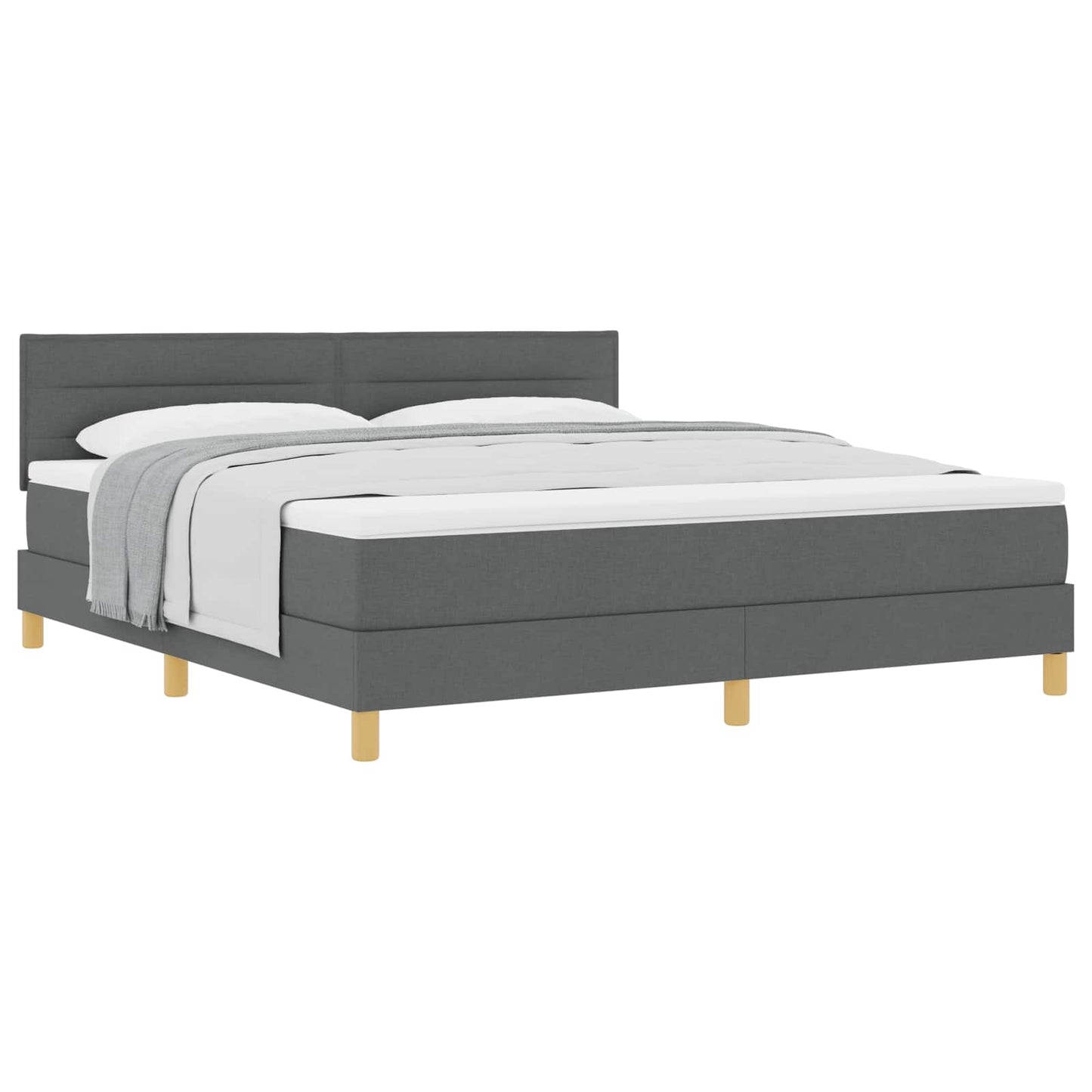 Letto a molle con cuscino Grigio scuro 180 x 200 cm Tessuto | homemem39