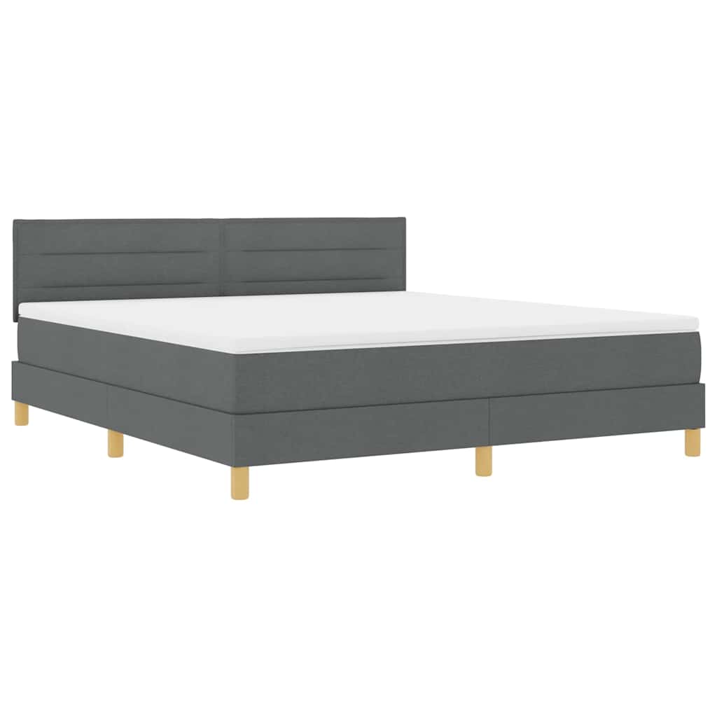 Letto a molle con cuscino Grigio scuro 180 x 200 cm Tessuto | homemem39