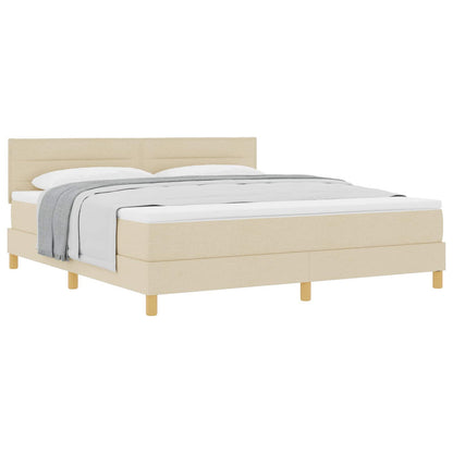 Letto box spring con materasso Crema 180 x 200 cm Tessuto