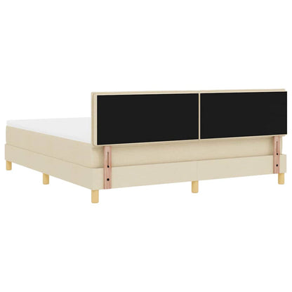 Letto box spring con materasso Crema 180 x 200 cm Tessuto