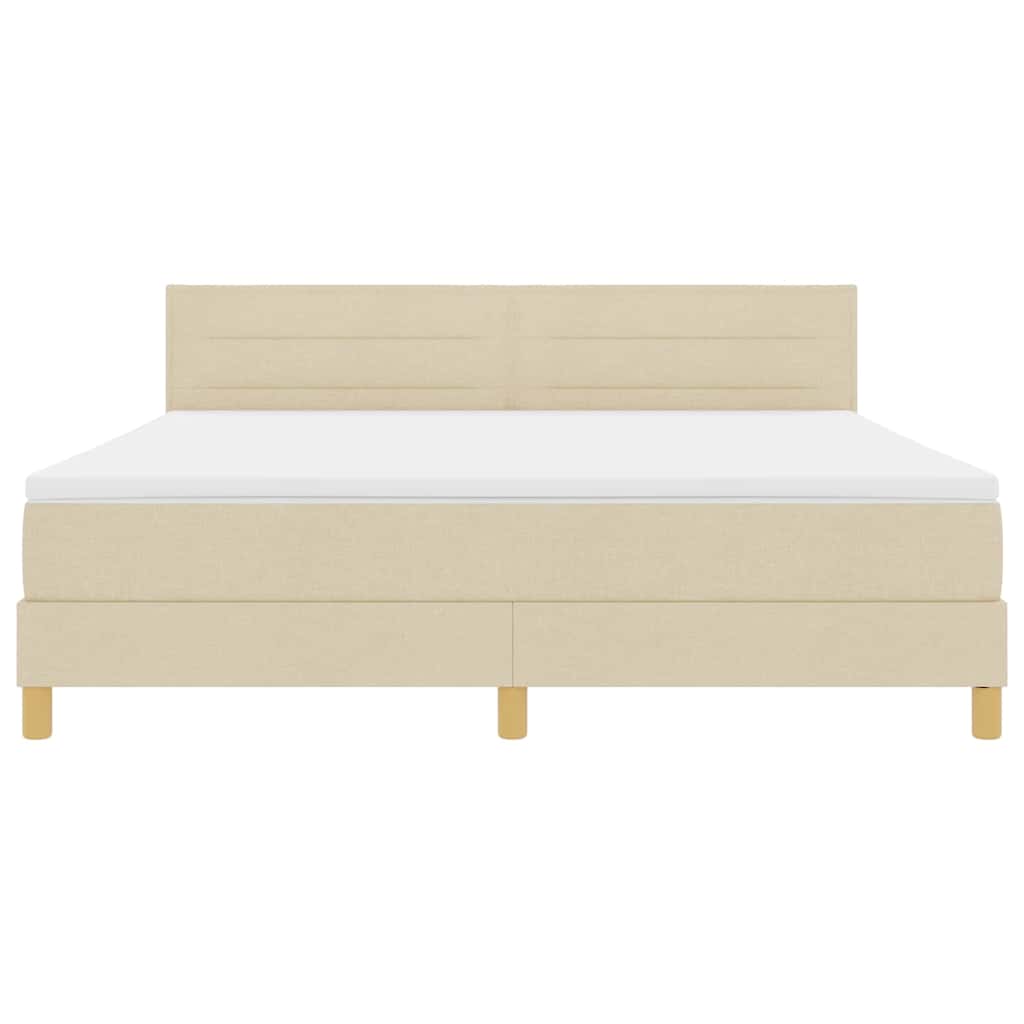 Letto box spring con materasso Crema 180 x 200 cm Tessuto