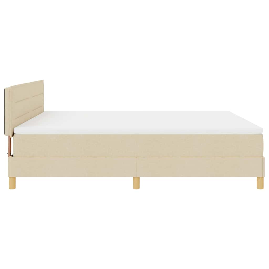Letto box spring con materasso Crema 180 x 200 cm Tessuto