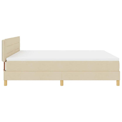 Letto box spring con materasso Crema 180 x 200 cm Tessuto